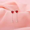 Silver Heart Drop Danglers