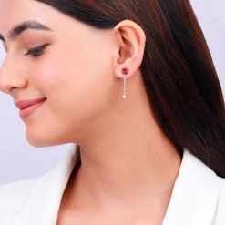 Silver Heart Drop Danglers