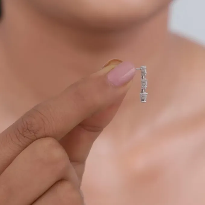 Silver Heart Drop Ear Piercings