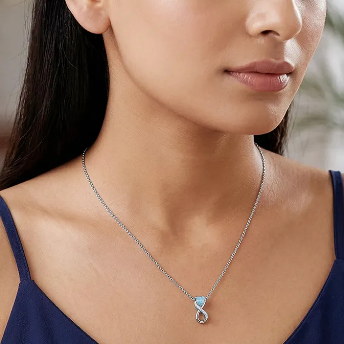Silver Heart Everlasting Necklace