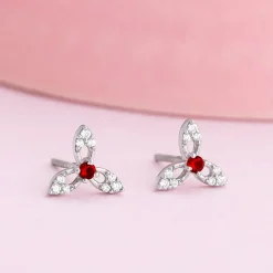 Silver Heart in Heart Earrings