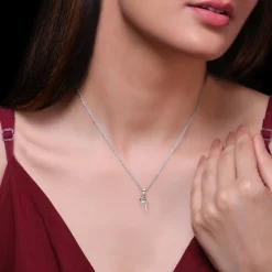 Silver Heart Lock Pendant with Link Chain