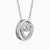 Silver Heart MOM Necklace