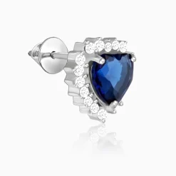 Silver Heart Of The Ocean Studs