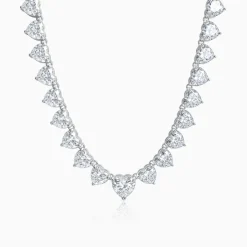 Silver Heart Tennis Necklace