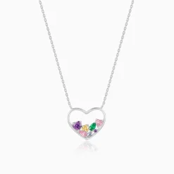 Silver Heart to Heart Necklace