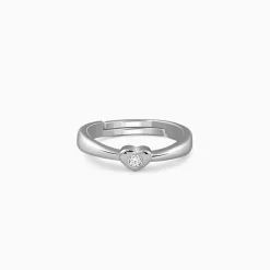 Silver Heartbeam Ring