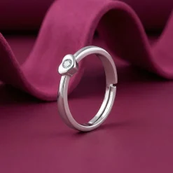 Silver Heartbeam Ring