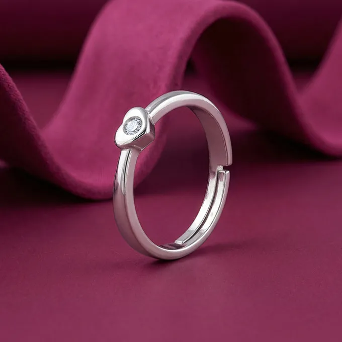 Silver Heartbeam Ring
