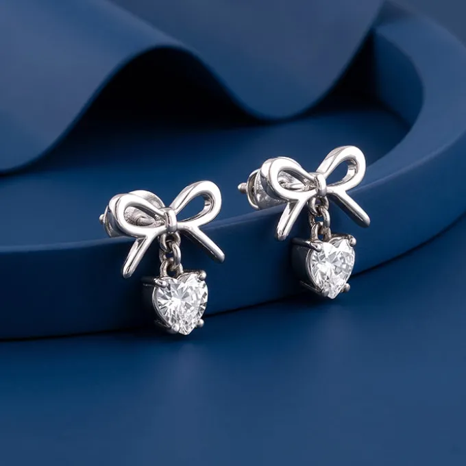 Silver Heartdrop Earrings