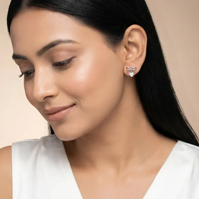 Silver Heartdrop Earrings