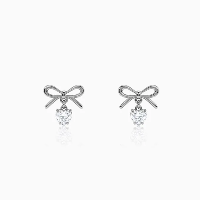 Silver Heartdrop Earrings