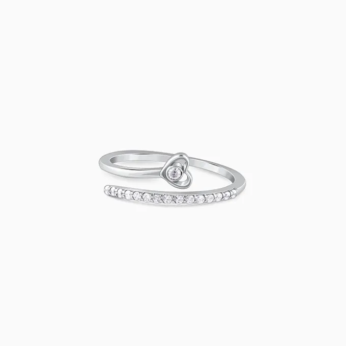 Silver Heartfelt Embrace Ring