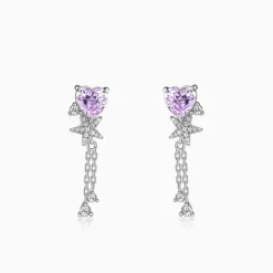 Silver Heartline Drift Earrings