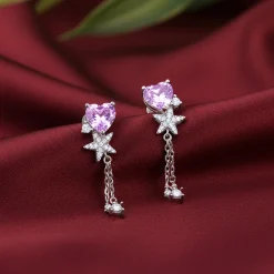 Silver Heartline Drift Earrings