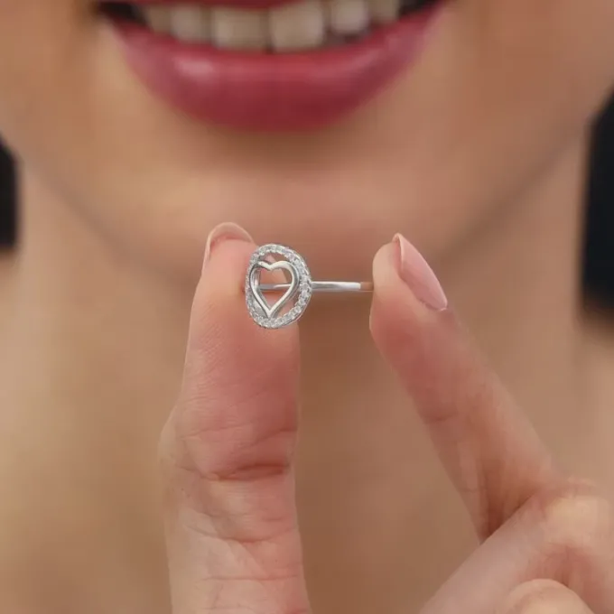 Silver Heart's Odyssey Ring