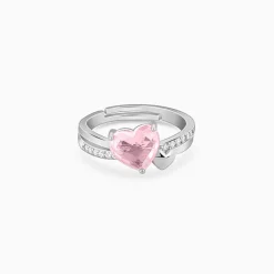 Silver Heart-to-Heart Ring