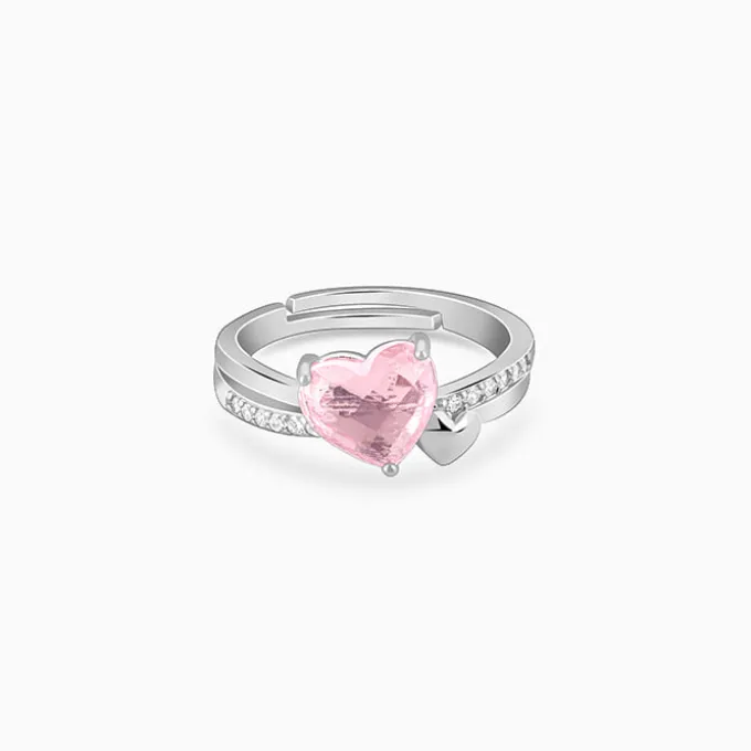 Silver Heart-to-Heart Ring