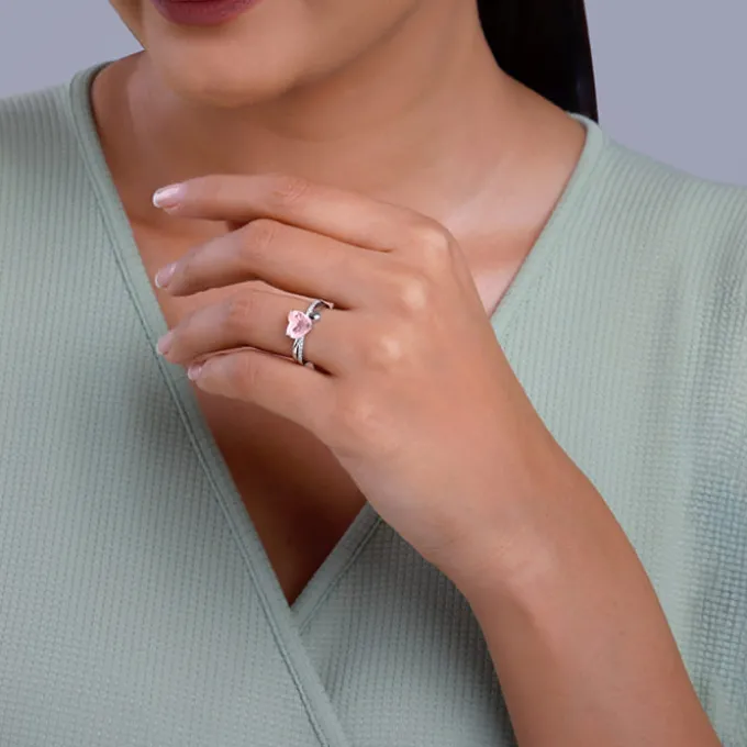 Silver Heart-to-Heart Ring