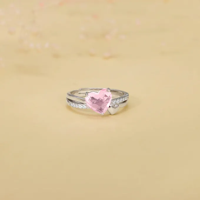 Silver Heart-to-Heart Ring