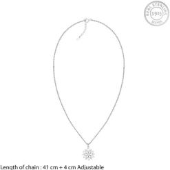 Silver Heavenly Flower Pendant With Box Chain