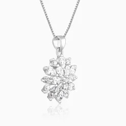 Silver Heavenly Flower Pendant With Box Chain