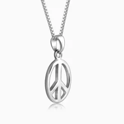 Silver Heavenly Peace Pendant With Box Chain For Him