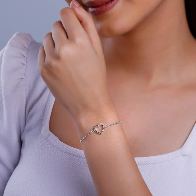 Silver Her Heart Bracelet