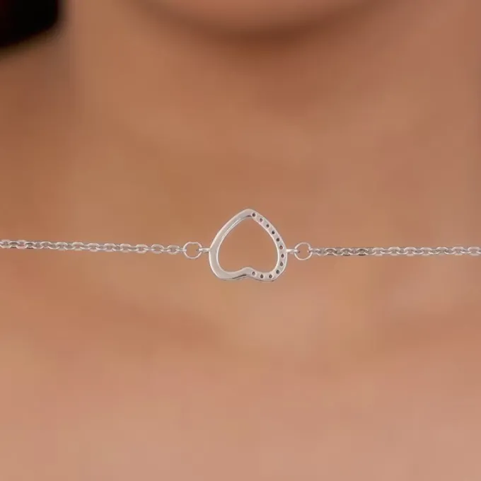 Silver Her Heart Bracelet
