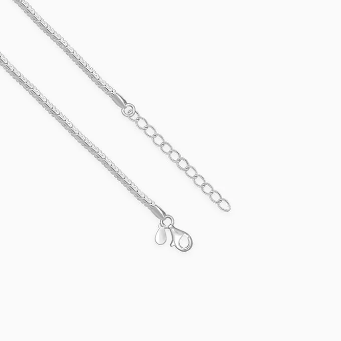 Silver Herringbone Box Chain