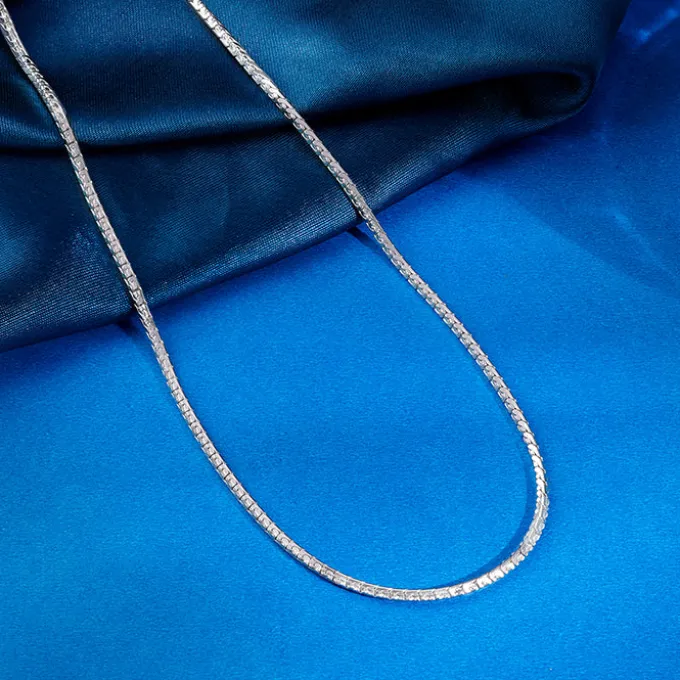 Silver Herringbone Box Chain