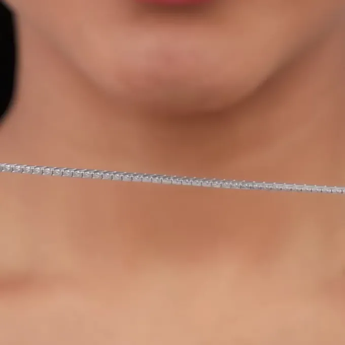 Silver Herringbone Box Chain