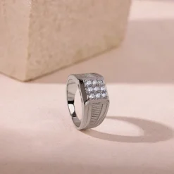 Silver Hexa Brilliance Ring For Him