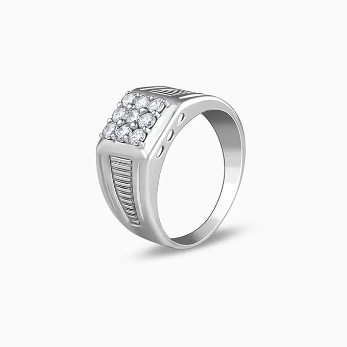 Silver Hexa Brilliance Ring For Him