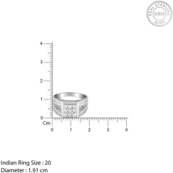 Silver Hexa Brilliance Ring For Him