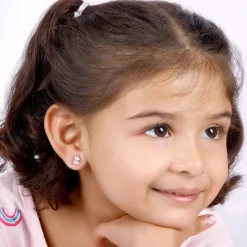 Silver Honey Blossom Kids Earrings (4-12 yrs)