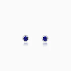 Silver Hypnotic Blue Studs