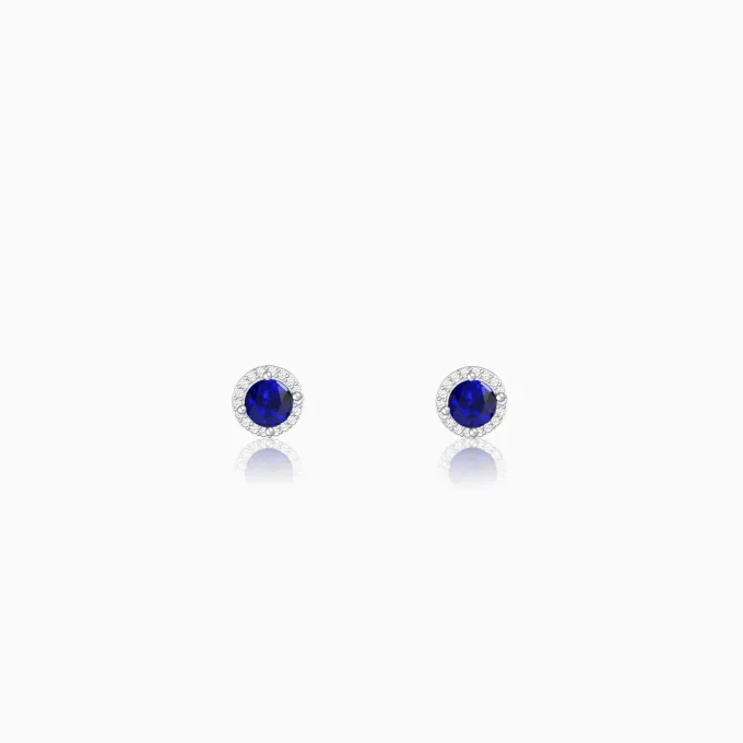 Silver Hypnotic Blue Studs
