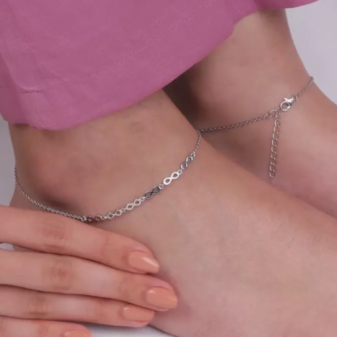 Silver Infinite Joy Anklet