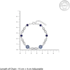 Silver Infinity Evil Eye Bracelet