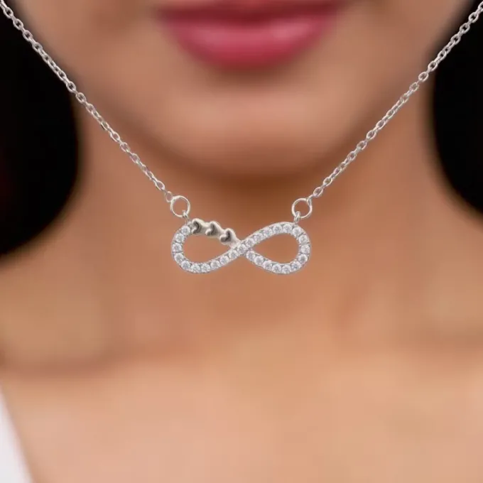 Silver Infinity Heart Necklace