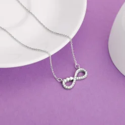 Silver Infinity Heart Necklace