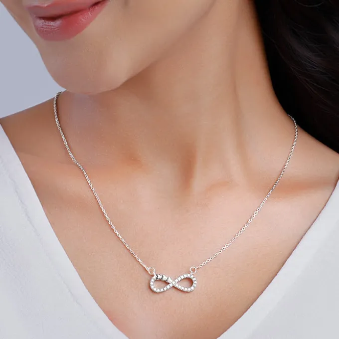 Silver Infinity Heart Necklace