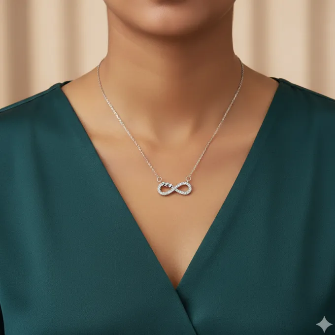 Silver Infinity Heart Necklace