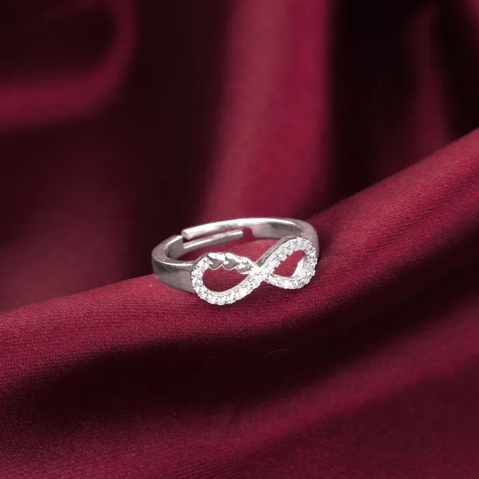 Silver Infinity Heart Ring