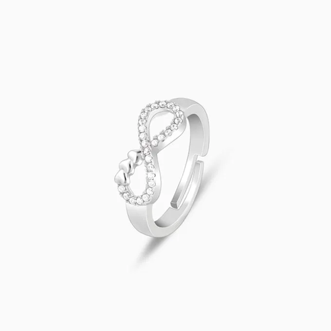 Silver Infinity Heart Ring
