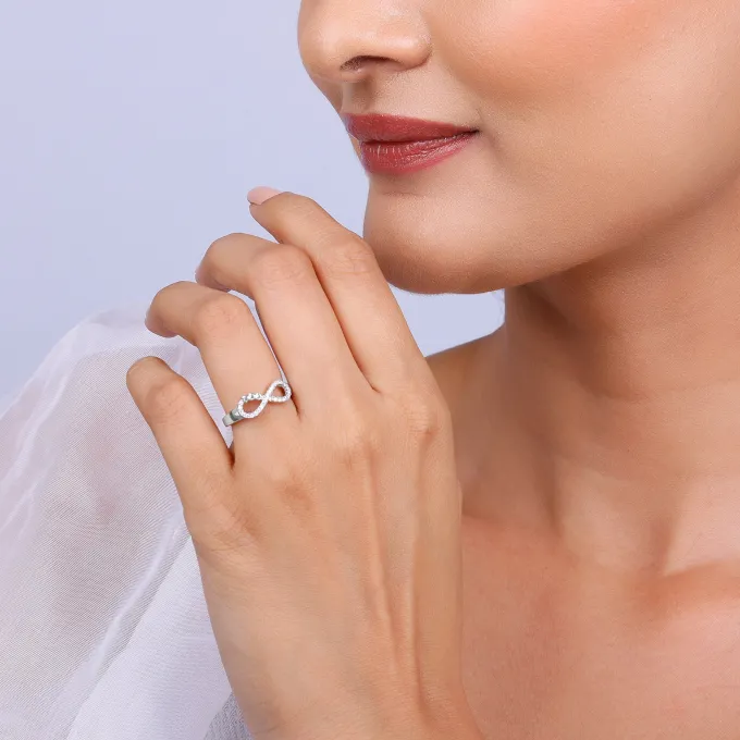 Silver Infinity Heart Ring