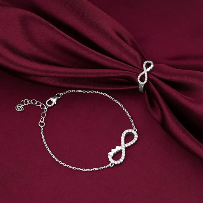 Silver Infinity Heart Set Of Two