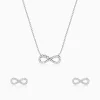 Silver Infinity Heart Set