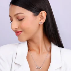 Silver Infinity Heart Set